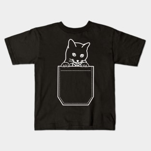 Cute Cat In My Pocket - White Kids T-Shirt